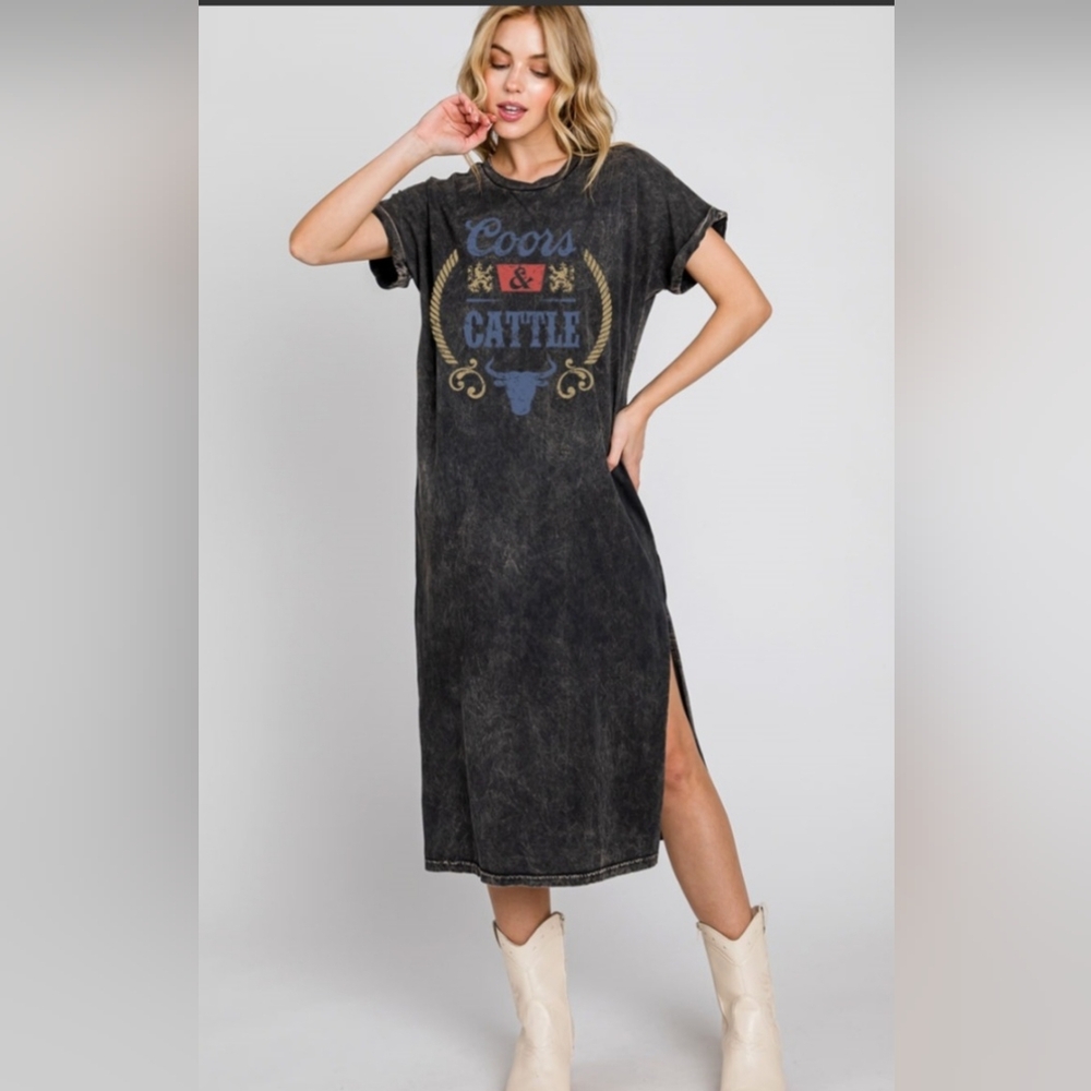 "Coors & Cattle" Shirt Dress